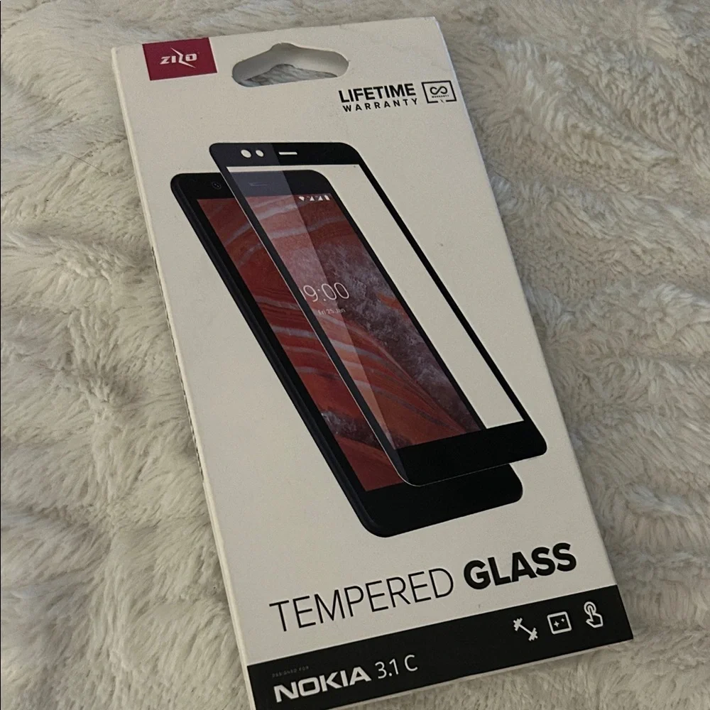 Black Tempered Glass Screen Protector for Nokia 3.1 C